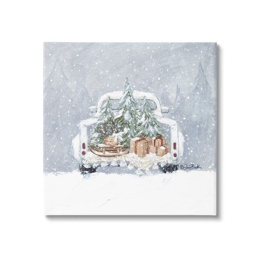 Stupell Industries Winter Snow Holiday Gifts Canvas Wall Art